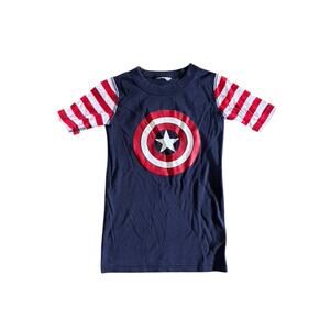 Hanna Andersson x Marvel Blue & Red CAPTAIN AMERICA Short Sleeve Pajama Top 8